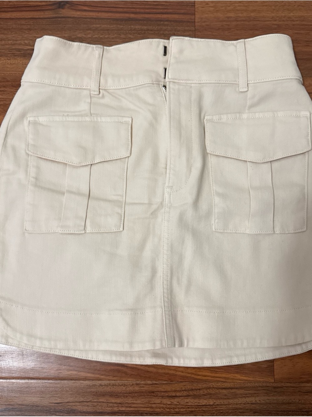 Express Cream Cargo Pocket Mini Skirt